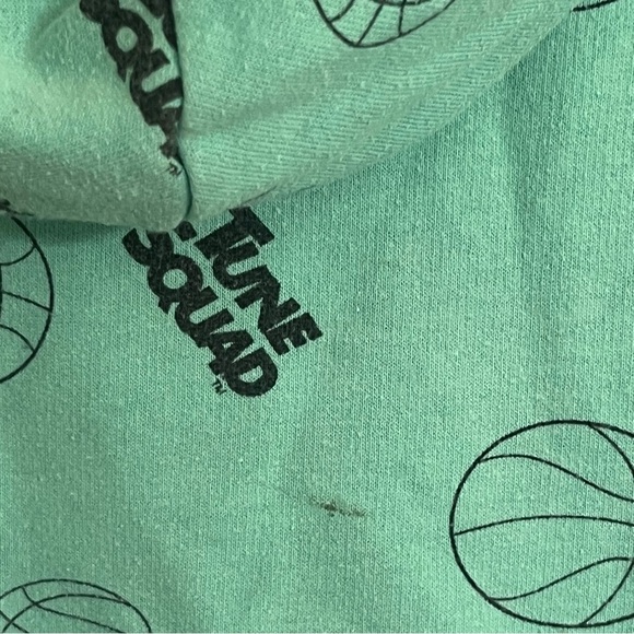Space Jam Hoodie All Over Print Tune Squad Teal Womens Size Small Basketball - Picture 10 of 11